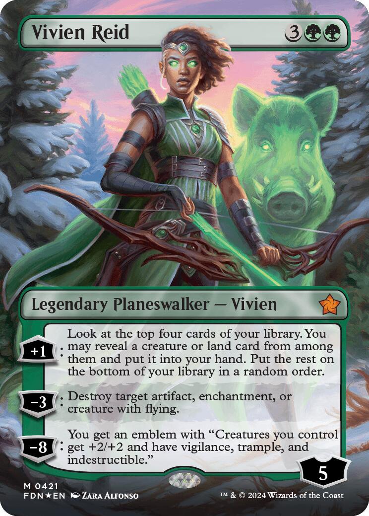 Vivien Reid (Borderless) (Mana Foil) [Foundations] | Good Games Modbury