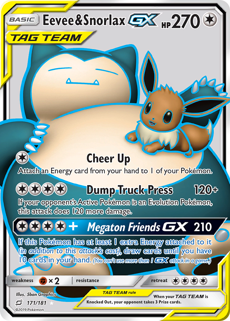 Eevee & Snorlax GX (171/181) [Sun & Moon: Team Up] | Good Games Modbury