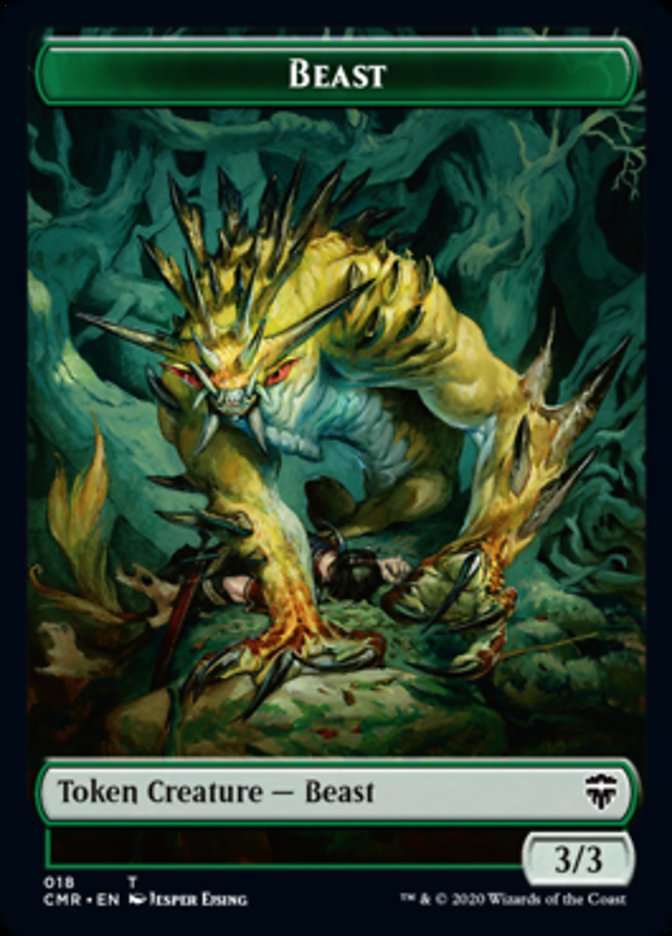 Beast (18) // Beast (19) Double-Sided Token [Commander Legends Tokens] | Good Games Modbury