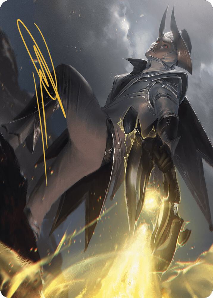Ruthless Lawbringer Art Card Gold Stamped Signature 32 (Art Series: Outlaws of Thunder Junction)  | Good Games Modbury