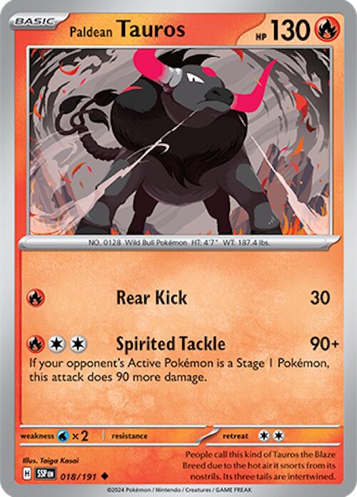 Paldean Tauros (018/191) [Scarlet & Violet: Surging Sparks] | Good Games Modbury