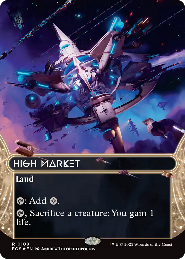 High Market (0108) (Borderless) (Galaxy Foil) [Edge of Eternities: Stellar Sights] | Good Games Modbury