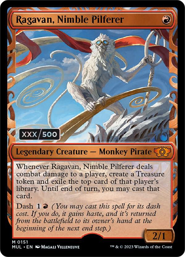 Ragavan, Nimble Pilferer Serialized 151z/65 (March of the Machine: Multiverse Legends)  - Double Rainbow Foil | Good Games Modbury