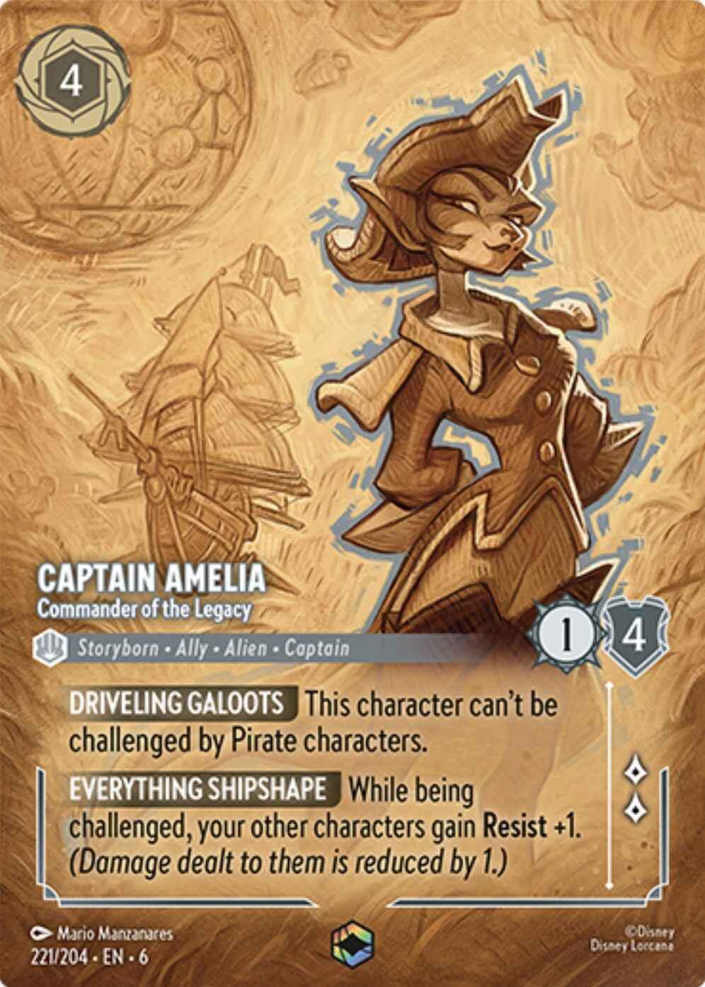Captain Amelia - Commander of the Legacy (Enchanted) (221/204) [Azurite Sea] | Good Games Modbury