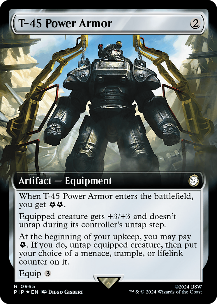 T-45 Power Armor (Extended Art) (Surge Foil) [Fallout] | Good Games Modbury