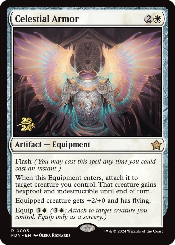 Celestial Armor [Foundations Prerelease Promos] | Good Games Modbury