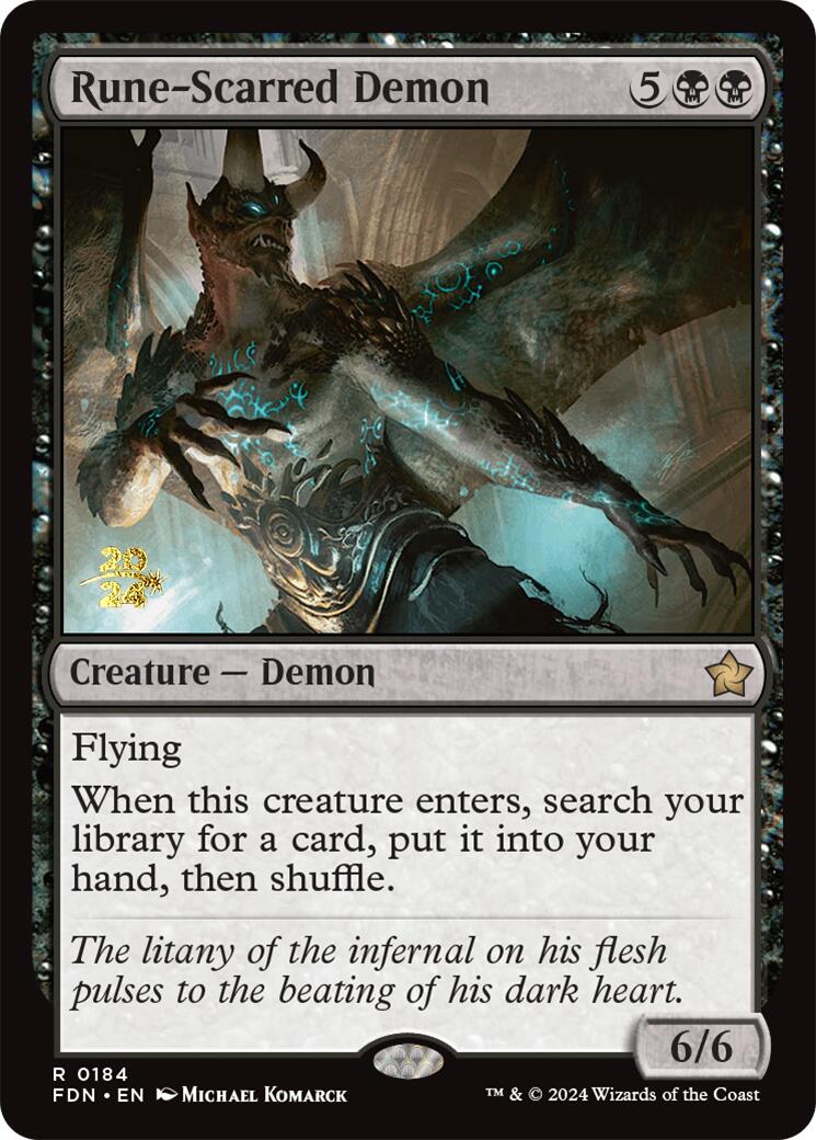 Rune-Scarred Demon [Foundations Prerelease Promos] | Good Games Modbury