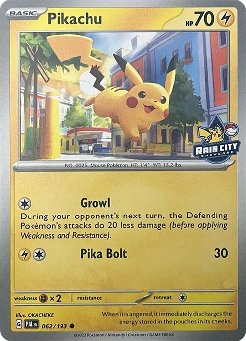 Pikachu (062/193) (Rain City Showcase) [Miscellaneous Cards] | Good Games Modbury