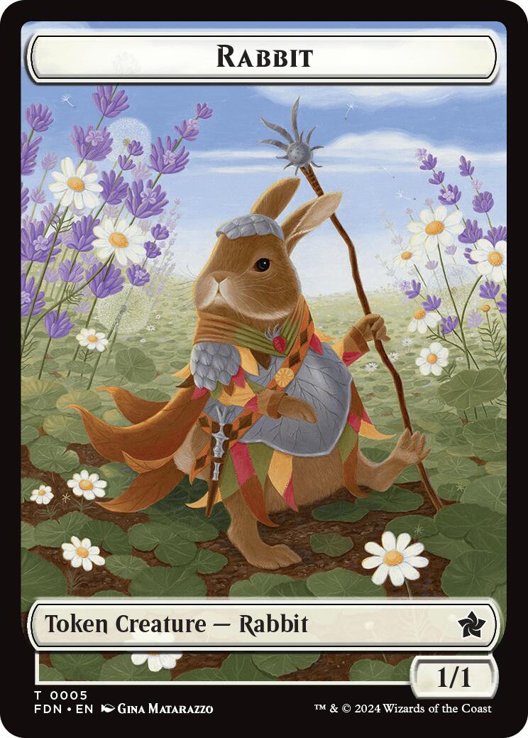 Rabbit // Soldier Double-Sided Token [Foundations Tokens] | Good Games Modbury