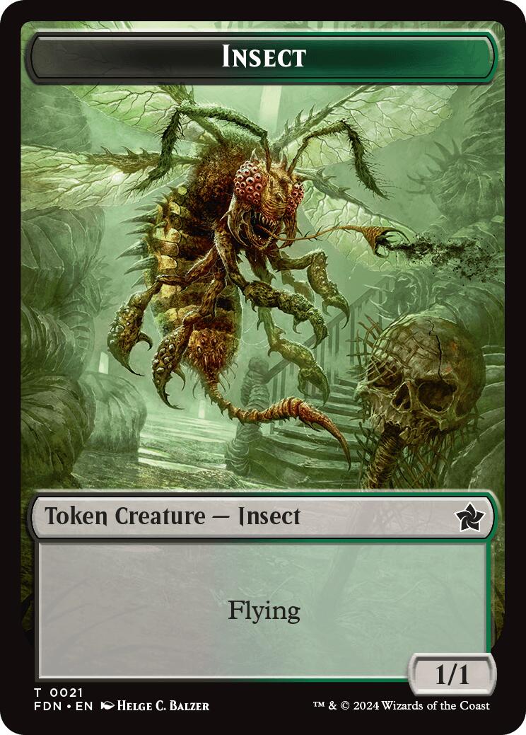 Goblin // Insect Doubled-Sided Token [Foundations Tokens] | Good Games Modbury