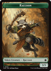 Elf Warrior // Raccoon Doubled-Sided Token [Foundations Tokens] | Good Games Modbury