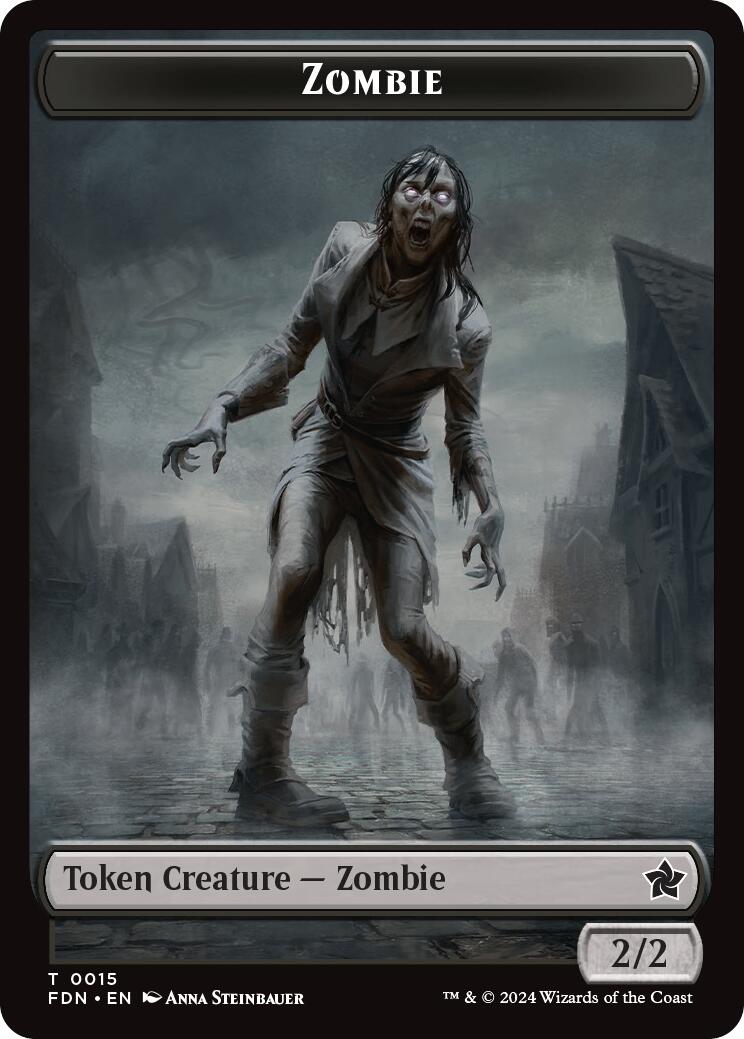 Goblin // Zombie Doubled-Sided Token [Foundations Tokens] | Good Games Modbury