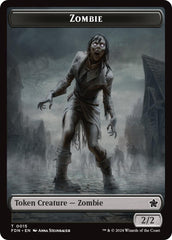 Zombie // Goblin Doubled-Sided Token [Foundations Tokens] | Good Games Modbury