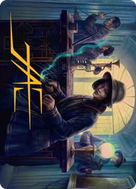 Wiretapping Art Card Gold Stamped Signature 15 (Art Series: Streets of New Capenna)  | Good Games Modbury