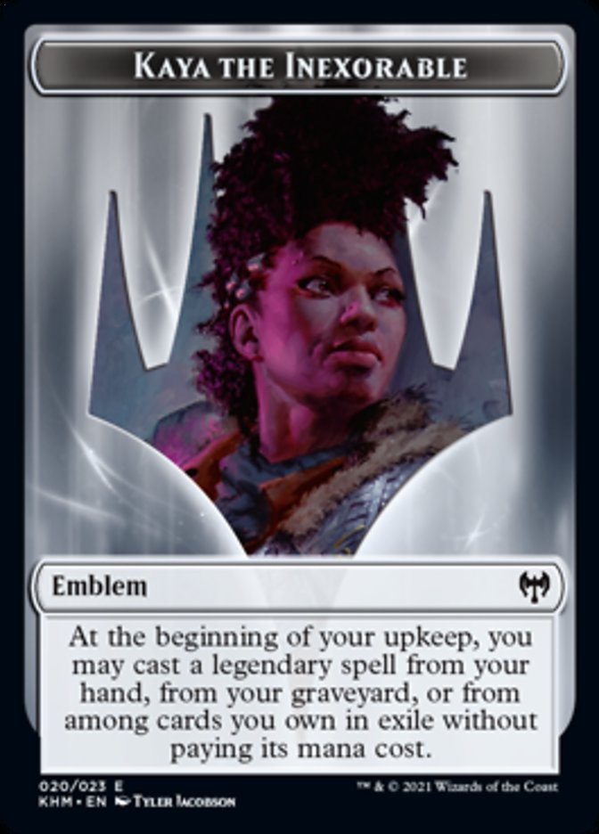 Kaya the Inexorable Emblem [Kaldheim Tokens] | Good Games Modbury