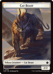 Cat Beast // Dragon (0017) Double-Sided Token [Foundations Tokens] | Good Games Modbury