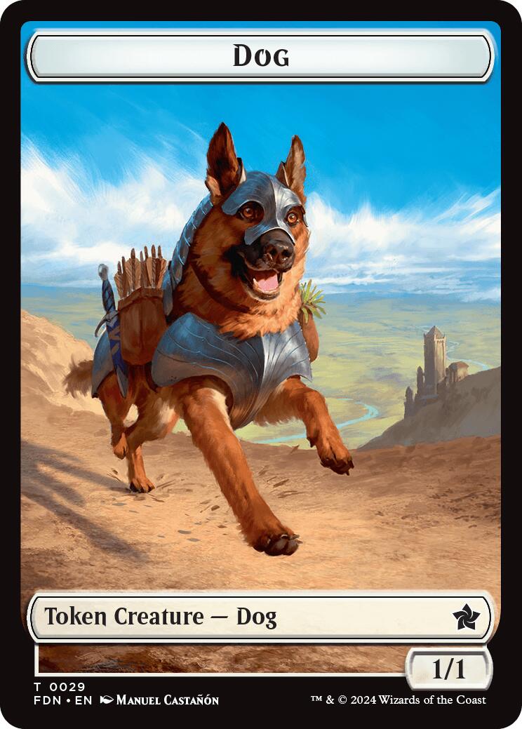 Dog // Beast (0033) Double-Sided Token [Foundations Tokens] | Good Games Modbury