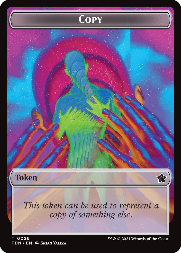 Copy // Human Double-Sided Token [Foundations Tokens] | Good Games Modbury