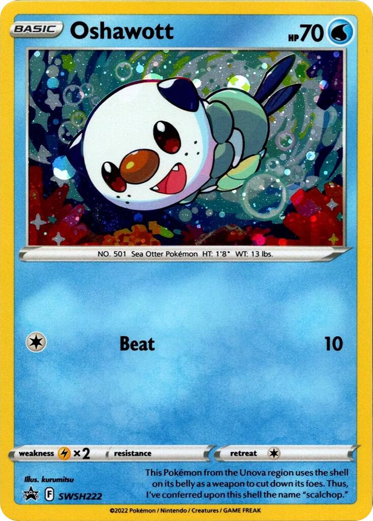 Oshawott (SWSH222) (Cosmo Holo) [Sword & Shield: Black Star Promos] | Good Games Modbury