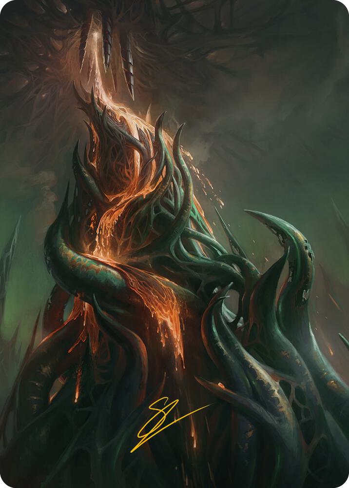Copperline Gorge Art Card Gold Stamped Signature 57 (Art Series: Phyrexia: All Will Be One)  | Good Games Modbury