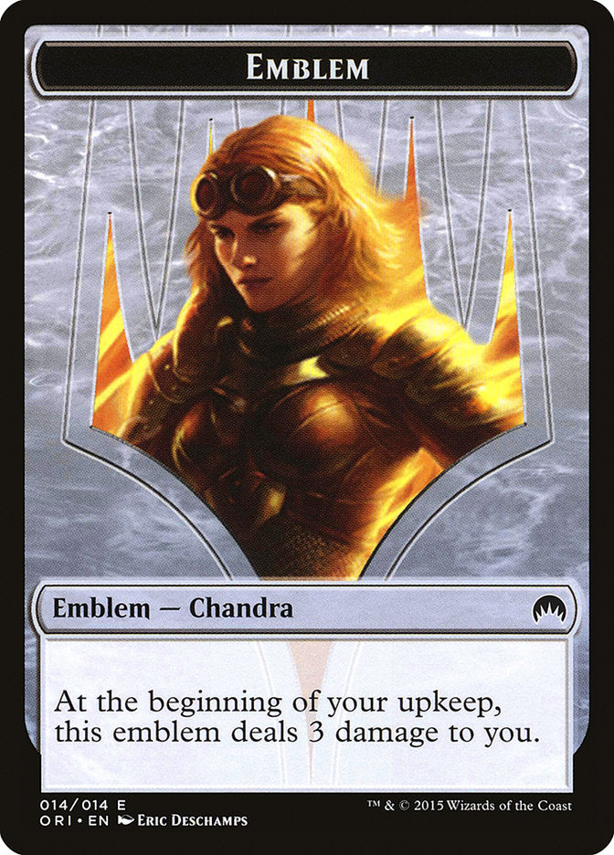 Chandra, Roaring Flame Emblem [Magic Origins Tokens] | Good Games Modbury