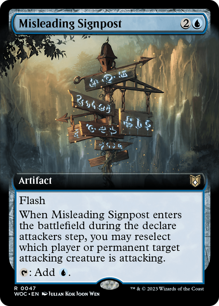 Misleading Signpost (Extended Art) [Wilds of Eldraine Commander] | Good Games Modbury