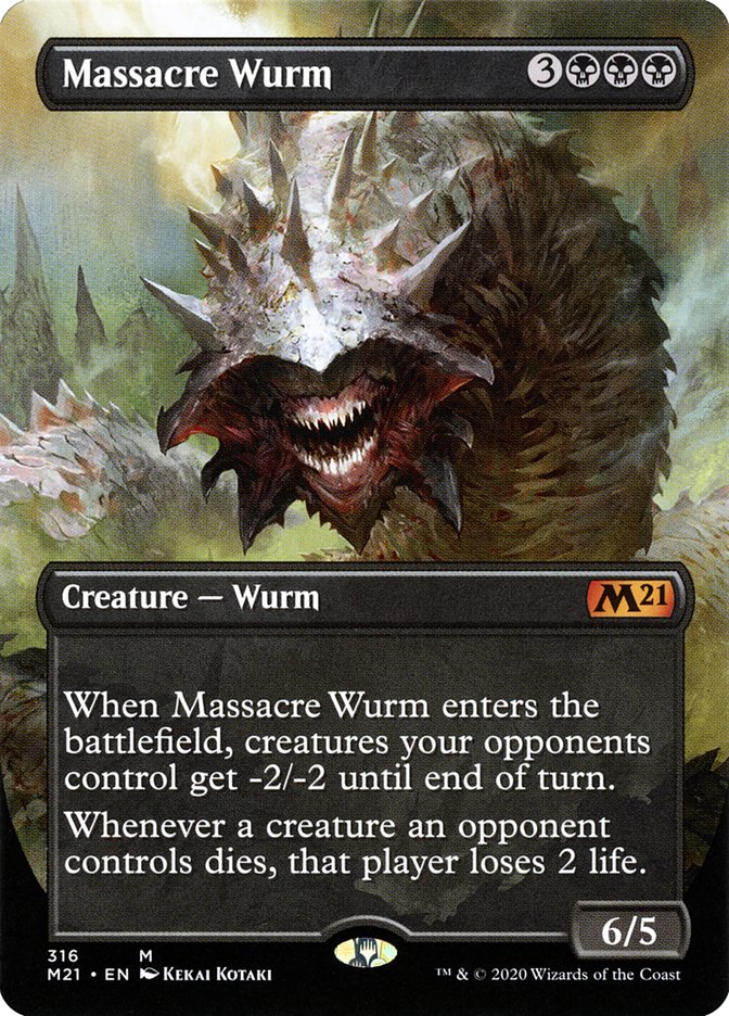 Massacre Wurm (Borderless Alternate Art) [Core Set 2021] | Good Games Modbury