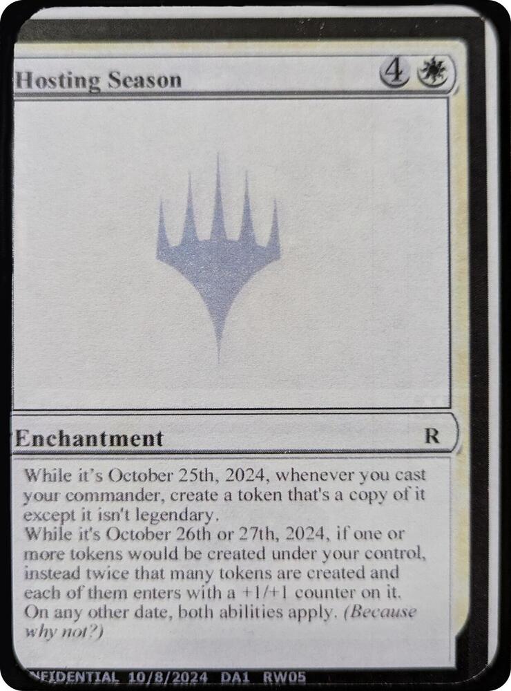 Hosting Season RW05e/477 (Un-Known Event Playtest Cards)  | Good Games Modbury