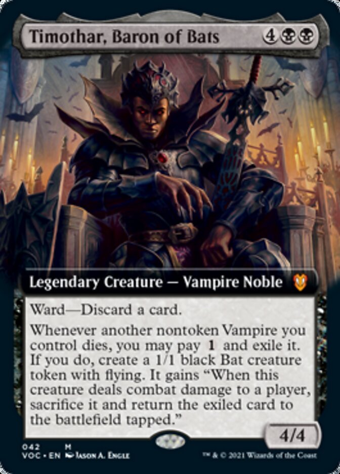 Timothar, Baron of Bats (Extended Art) [Innistrad: Crimson Vow Commander] | Good Games Modbury
