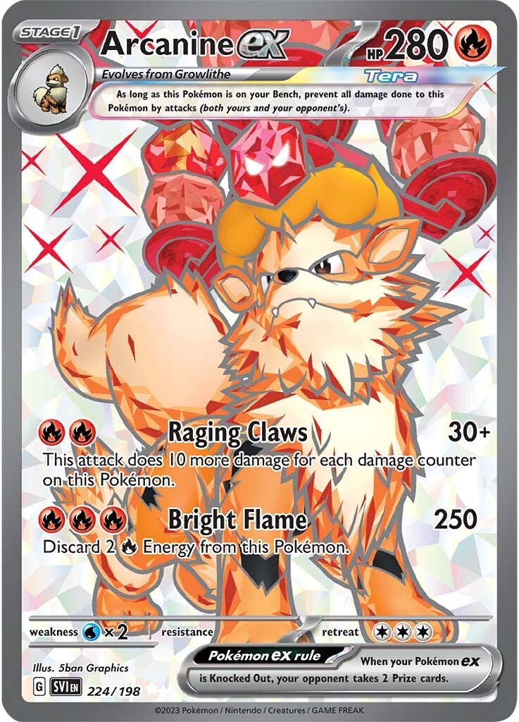 Arcanine ex (224/198) [Scarlet & Violet: Base Set] | Good Games Modbury