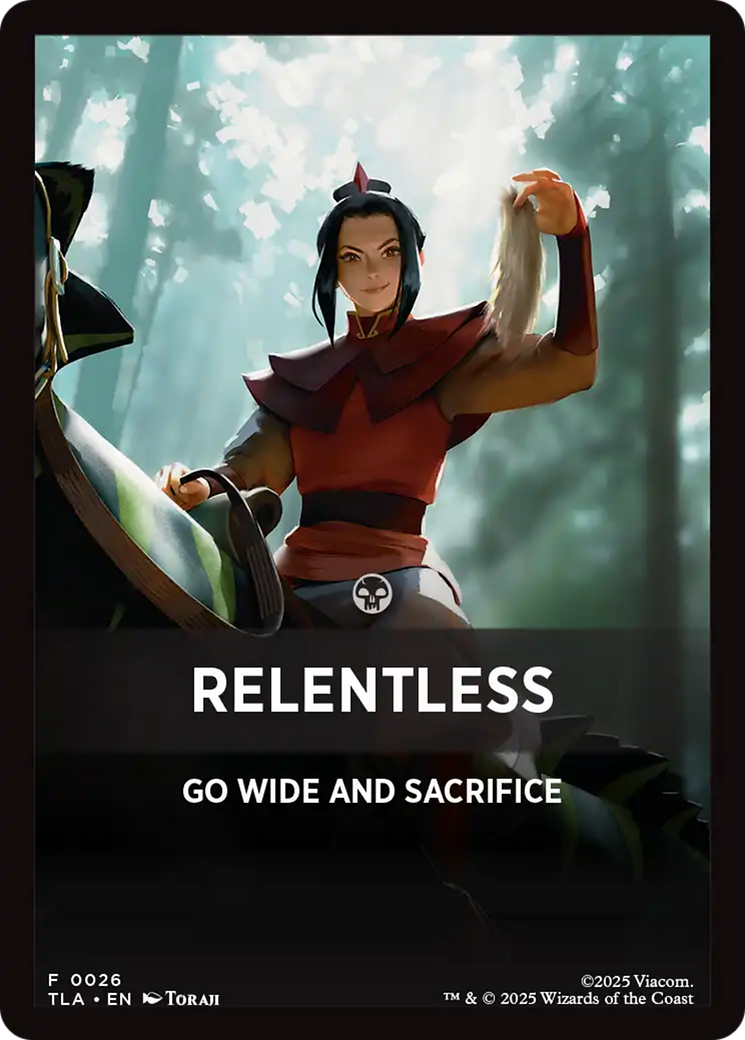 Relentless Theme Card [Avatar: The Last Airbender Tokens] | Good Games Modbury