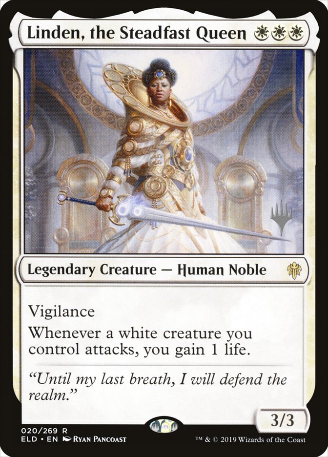 Linden, the Steadfast Queen (Promo Pack) [Throne of Eldraine Promos] | Good Games Modbury