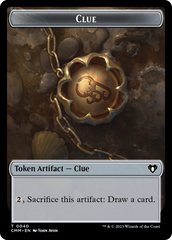 Clue // Ob Nixilis of the Black Oath Emblem Double-Sided Token [Commander Masters Tokens] | Good Games Modbury