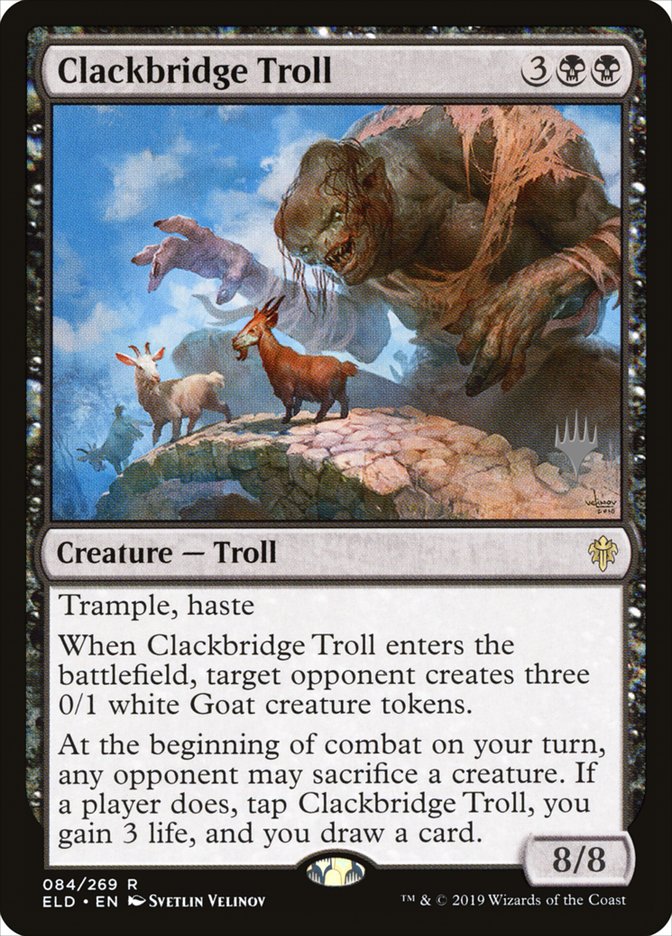 Clackbridge Troll (Promo Pack) [Throne of Eldraine Promos] | Good Games Modbury