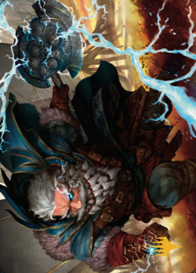 Electrostatic Infantry Art Card (Gold-Stamped Signature) [Dominaria United Art Series] | Good Games Modbury