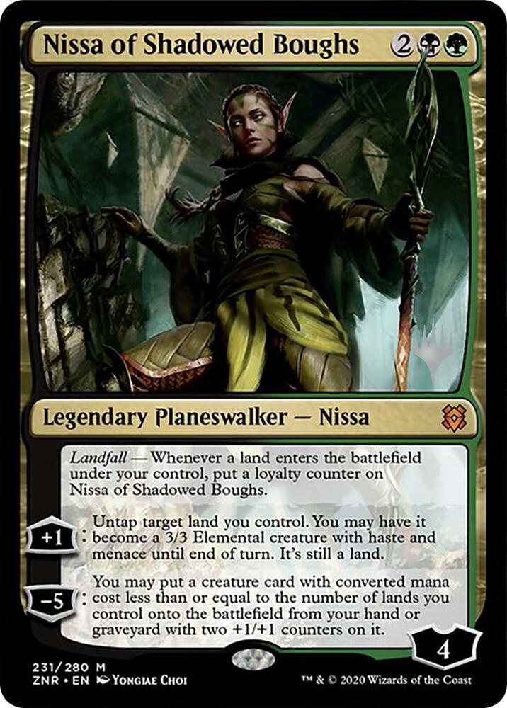 Nissa of Shadowed Boughs 231 (Promo Pack: Zendikar Rising)  | Good Games Modbury