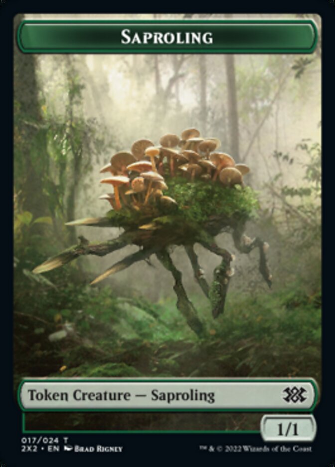 Saproling // Spirit (008) Double-Sided Token [Double Masters 2022 Tokens] | Good Games Modbury