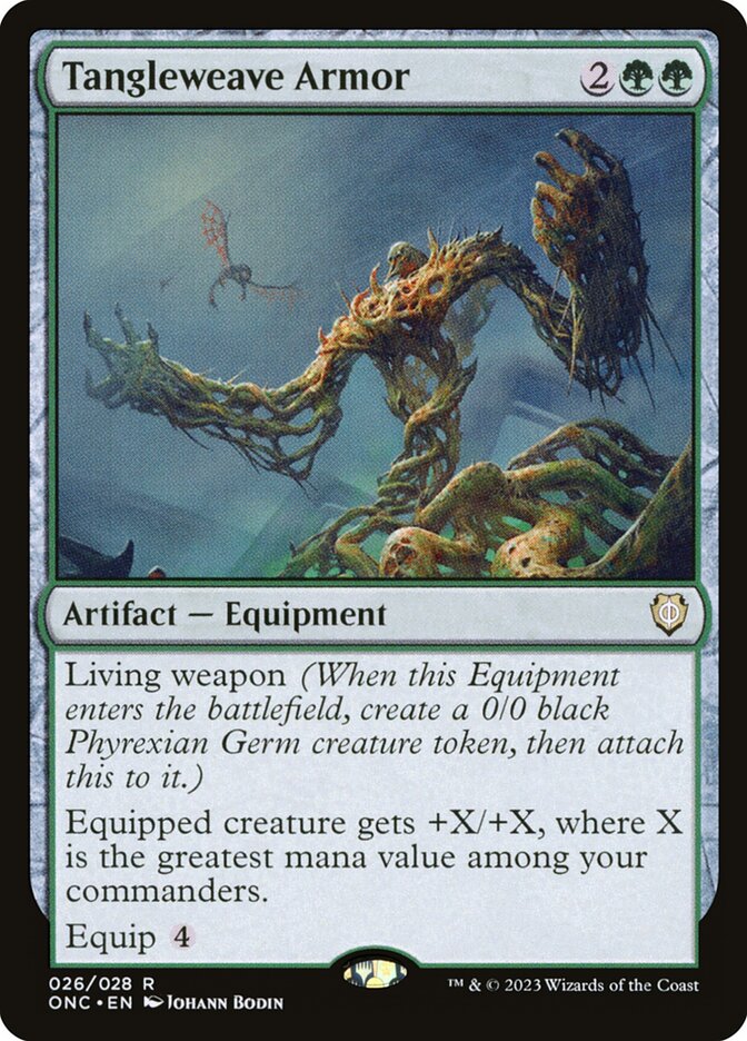 Tangleweave Armor 26/28 (Commander: Phyrexia: All Will Be One)  | Good Games Modbury