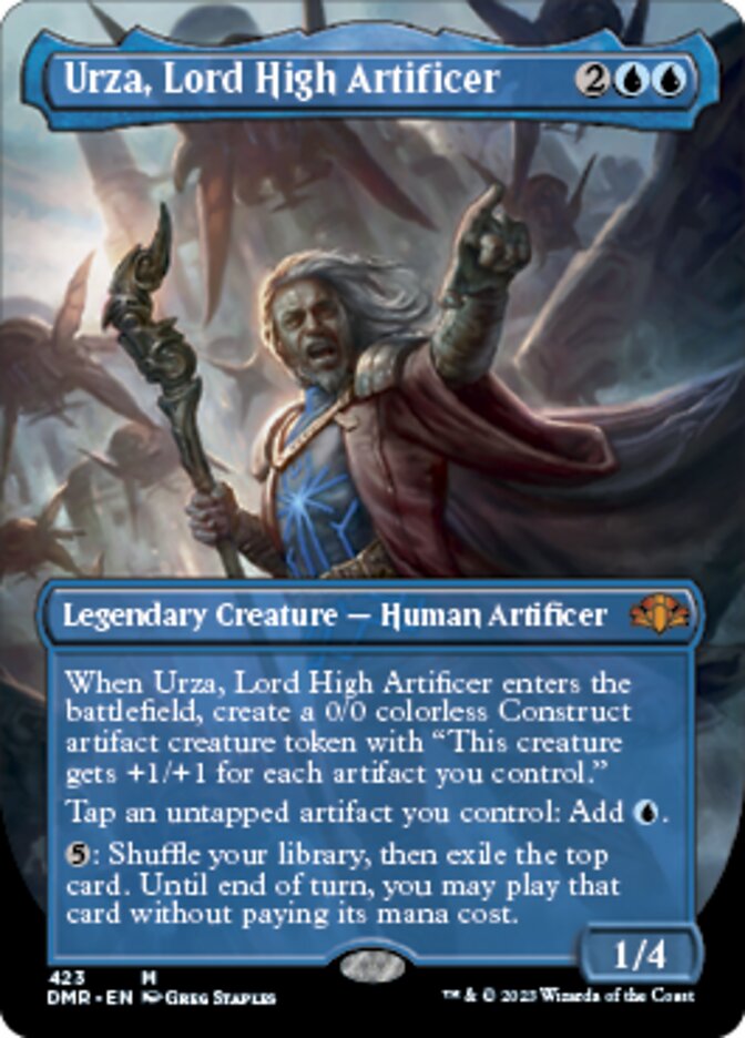 Urza, Lord High Artificer (Borderless Alternate Art) [Dominaria Remastered] | Good Games Modbury