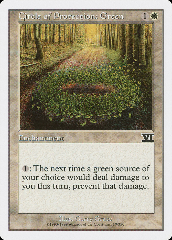 Circle of Protection: Green [Classic Sixth Edition] | Good Games Modbury