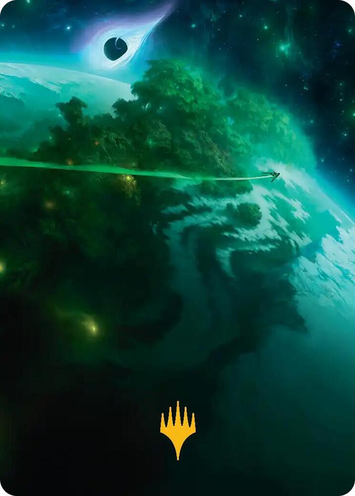 Evendo Waking Haven Art Card Gold Stamped Planeswalker Symbol 30 (Art Series: Edge of Eternities)  | Good Games Modbury