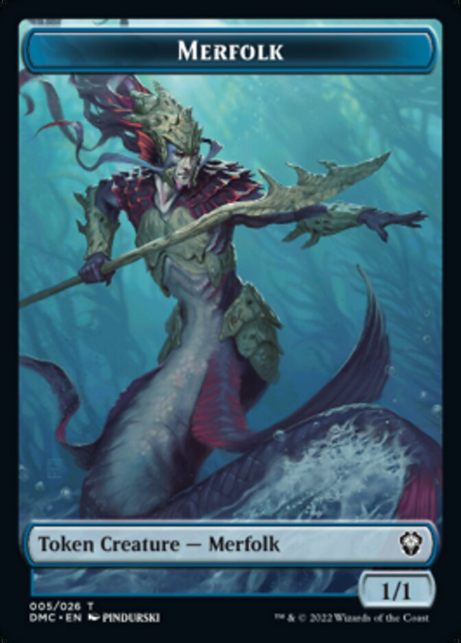 Saproling // Merfolk Double-Sided Token [Dominaria United Tokens] | Good Games Modbury