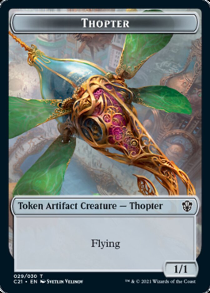 Golem (026) // Thopter Double-Sided Token [Commander 2021 Tokens] | Good Games Modbury