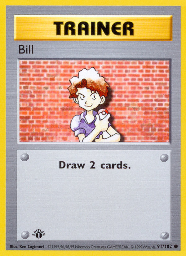 Bill (91/102) (Shadowless) [Base Set 1st Edition] | Good Games Modbury