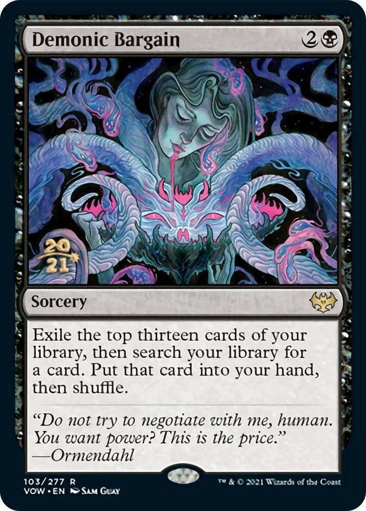 Demonic Bargain 103s/137 (Prerelease Cards)  - Foil | Good Games Modbury