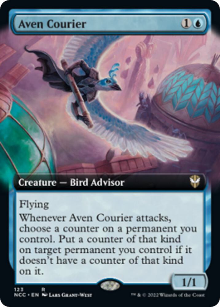 Aven Courier Extended Art 123 (Commander: Streets of New Capenna)  | Good Games Modbury