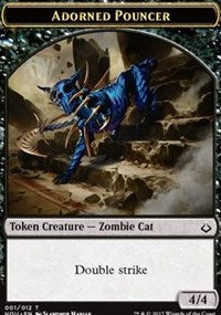 Adorned Pouncer // Warrior Double-Sided Token [Hour of Devastation Tokens] | Good Games Modbury