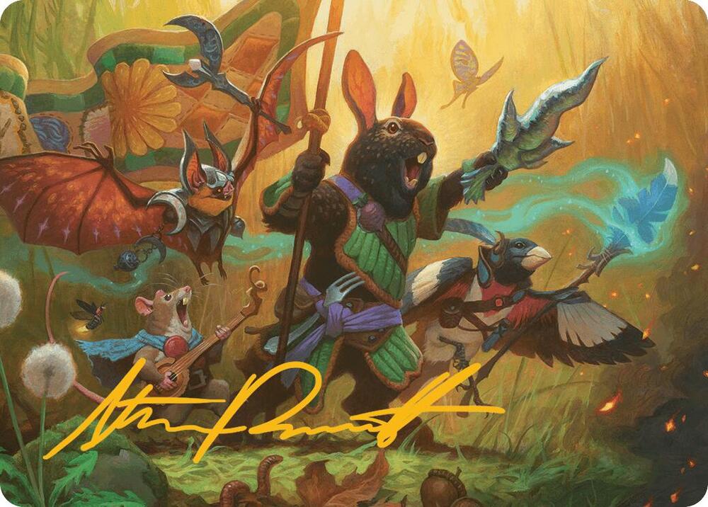 Valley Questcaller Art Card Gold Stamped Signature 4 (Art Series: Bloomburrow)  | Good Games Modbury