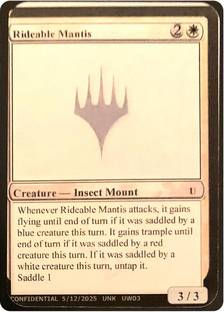 Rideable Mantis UW03a/477 (Un-Known Event Playtest Cards)  | Good Games Modbury