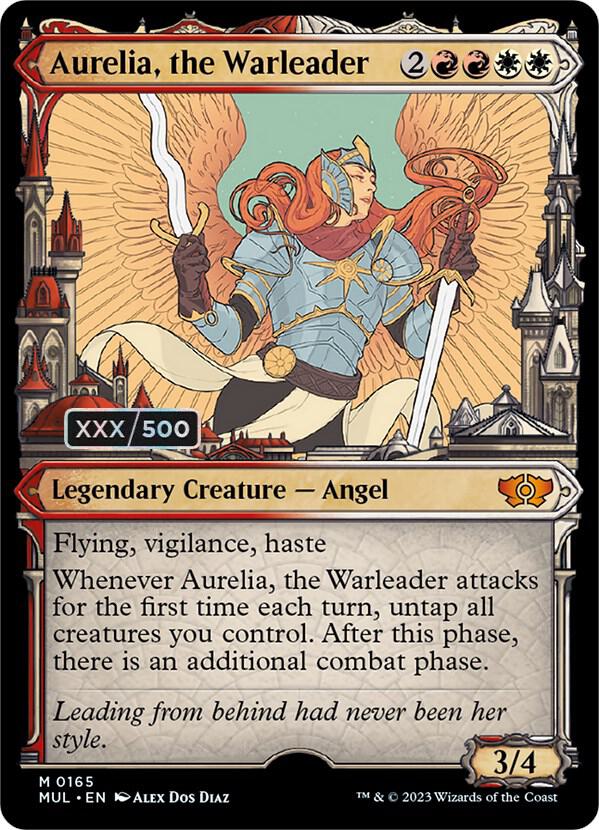 Aurelia, the Warleader Serialized 165z/65 (March of the Machine: Multiverse Legends)  - Double Rainbow Foil | Good Games Modbury